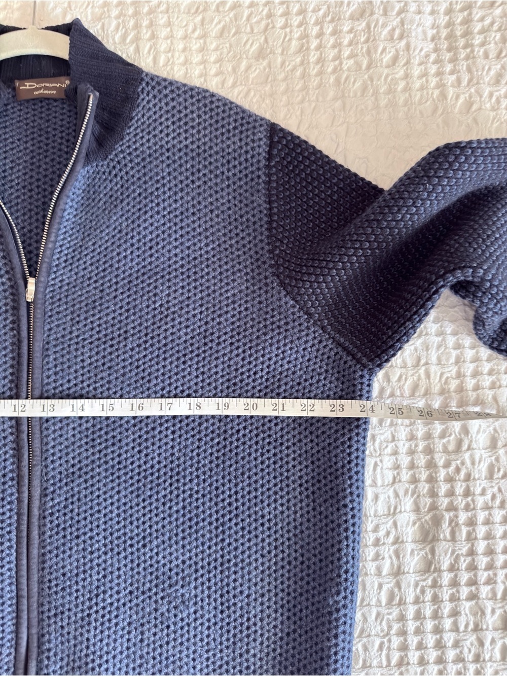 Doriani 100% Cashmere Full Zip Sweater Italy Blue/Black Men’s XXL 56 Luxury - Picture 8 of 14